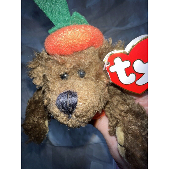 1993 ty Attic Treasures Peter Bear in Halloween Pumpkin Costume Jointed Tags - Picture 9 of 9